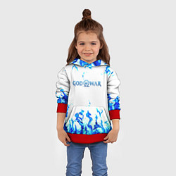 Толстовка-худи детская God of War синий огонь, цвет: 3D-красный — фото 2