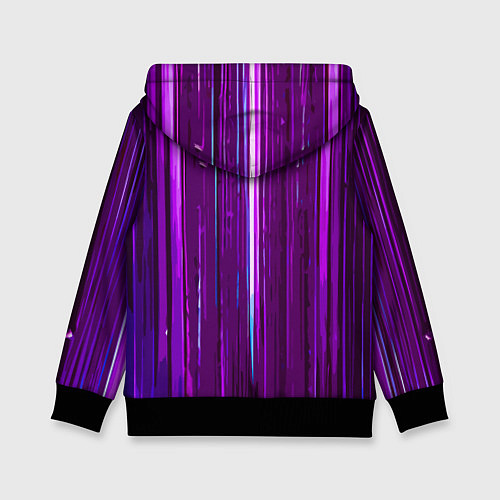 Детская толстовка Вертикальные фиолетовые линии на чёрном фоне / 3D-Черный – фото 2