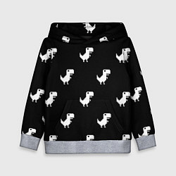 Детская толстовка С пиксельными силуэтами 8 бит динозавриков