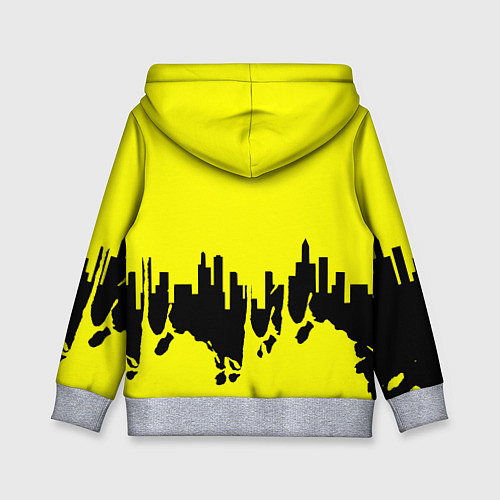 Детская толстовка Cyberpunk 2077 geometry yellow / 3D-Меланж – фото 2