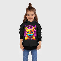 Толстовка-худи детская Terrible Pikachu - halloween fantasy, цвет: 3D-черный — фото 2