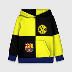 Толстовка-худи детская Barcelona x Borussia, цвет: 3D-синий