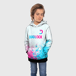 Толстовка-худи детская Deadlock neon gradient style посередине, цвет: 3D-черный — фото 2
