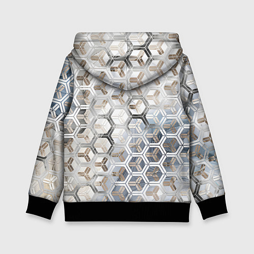Детская толстовка Зеркальные соты с переливами света / 3D-Черный – фото 2