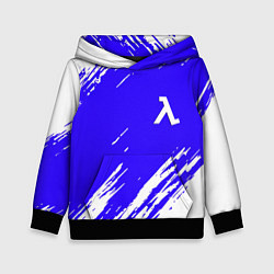 Толстовка-худи детская Half life белые краски, цвет: 3D-черный