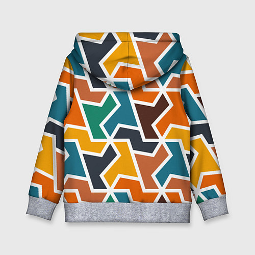 Детская толстовка Геометрический узор разноцветный / 3D-Меланж – фото 2