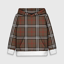 Толстовка-худи детская Стильная клетка - шотландка, цвет: 3D-белый