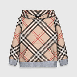 Детская толстовка Стильная клетка - шотландка, крупно