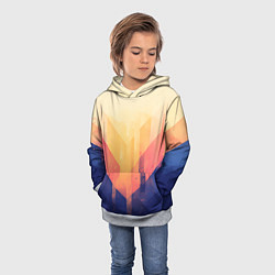 Толстовка-худи детская Abstract art - geometric shapes, цвет: 3D-меланж — фото 2