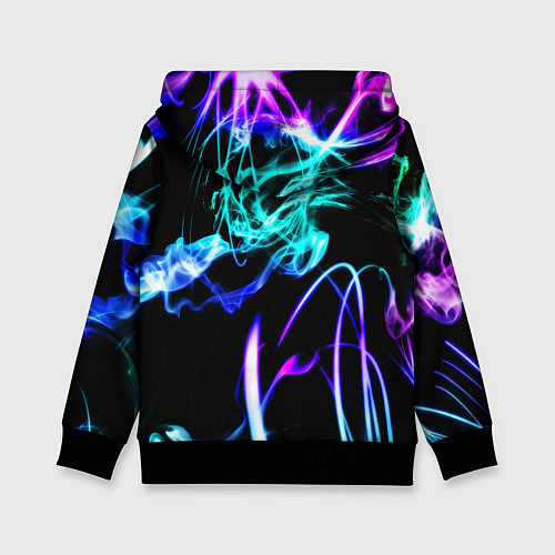 Детская толстовка Неоновый дым текстура / 3D-Черный – фото 2