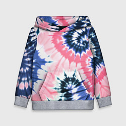 Детская толстовка Розово синий тай дай - разводы краски на белом фон