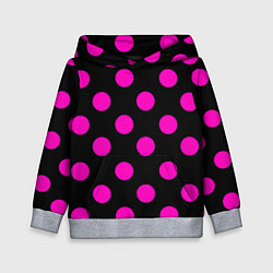 Детская толстовка Эмо эстетика - черно розовый горох