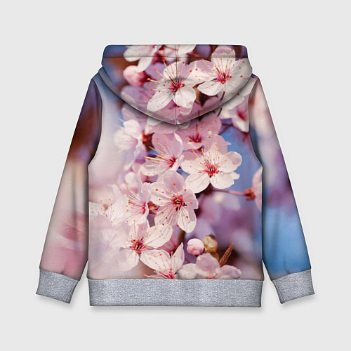 Детская толстовка Цветущая сакура крупно / 3D-Меланж – фото 2