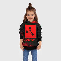 Толстовка-худи детская Rust - red gradient, цвет: 3D-черный — фото 2