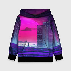 Детская толстовка Synthwave неоновый город
