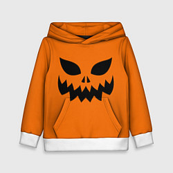Толстовка-худи детская Злая тыква верх, цвет: 3D-белый