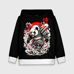 Толстовка-худи детская Панда - самурай, цвет: 3D-белый