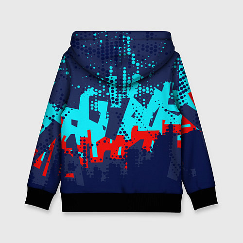 Детская толстовка Красно-синяя абстракция / 3D-Черный – фото 2