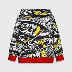 Детская толстовка Черно-желтый орнамент