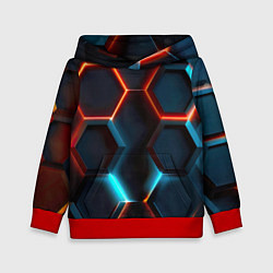 Детская толстовка Неоновые темно синие соты