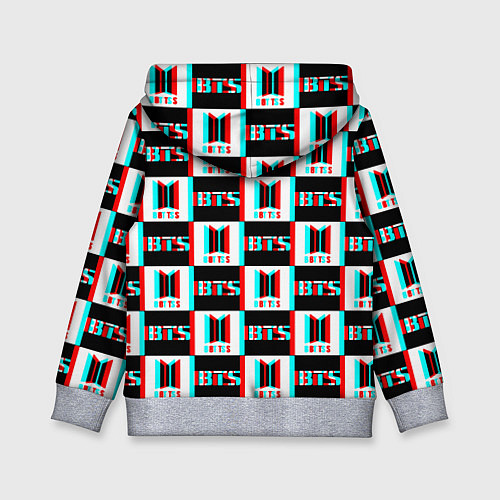 Детская толстовка BTS glitch pattern / 3D-Меланж – фото 2