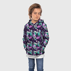 Толстовка-худи детская Космические инопланетные монстры, цвет: 3D-белый — фото 2