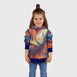 Толстовка-худи детская Акриловая абстракция в стиле Vallejo, цвет: 3D-синий — фото 2