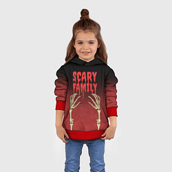 Толстовка-худи детская Scary famyli, цвет: 3D-красный — фото 2