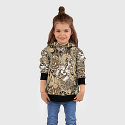 Толстовка-худи детская Колесо сансары Будда и Ганеша, цвет: 3D-черный — фото 2