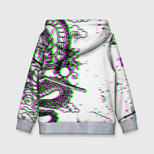 Детская толстовка Cyberpunk neon dragon / 3D-Меланж – фото 2