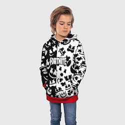 Толстовка-худи детская Fortnite patten Marshmello, цвет: 3D-красный — фото 2