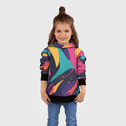 Толстовка-худи детская Космос яркая абстракция, цвет: 3D-черный — фото 2