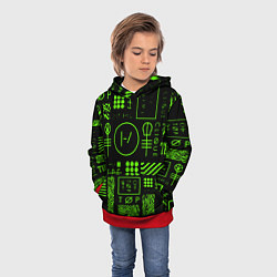 Толстовка-худи детская Twenty one pilots neon, цвет: 3D-красный — фото 2