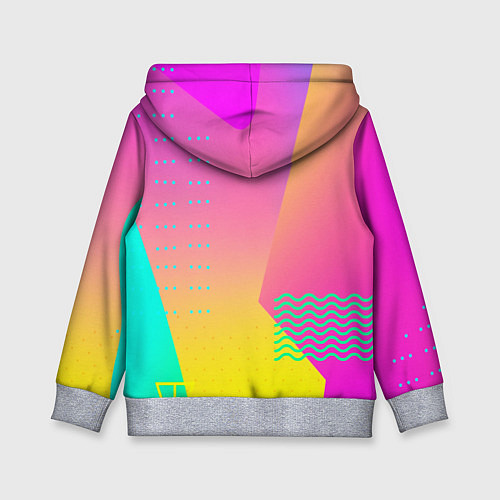 Детская толстовка Неоновая геометрия градиент / 3D-Меланж – фото 2