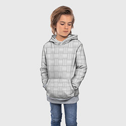 Толстовка-худи детская Геометрический узор из черных линий, цвет: 3D-меланж — фото 2