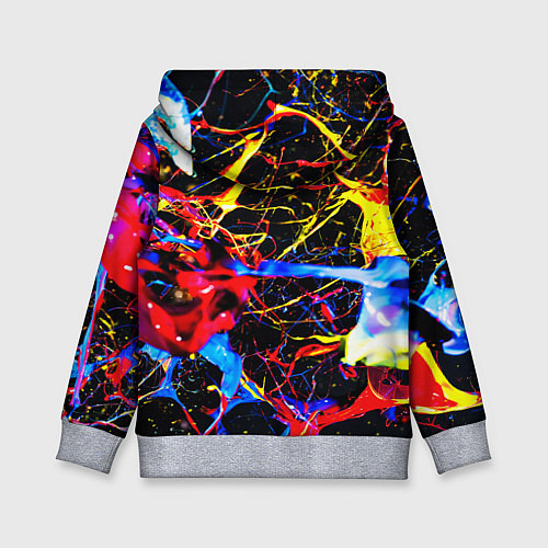 Детская толстовка Неоновые брызги красок / 3D-Меланж – фото 2