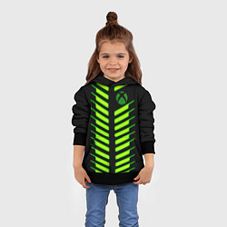 Толстовка-худи детская Xbox green line, цвет: 3D-черный — фото 2