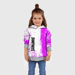 Толстовка-худи детская Fortnite pink color, цвет: 3D-меланж — фото 2