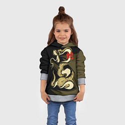 Толстовка-худи детская Золотой удав, цвет: 3D-меланж — фото 2