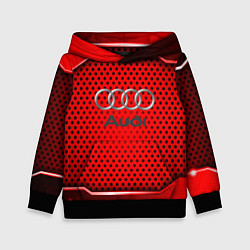 Толстовка-худи детская AUDI текстура металик, цвет: 3D-черный