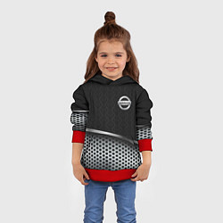 Толстовка-худи детская Nissan carbon auto, цвет: 3D-красный — фото 2