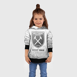 Толстовка-худи детская West Ham - white gradient, цвет: 3D-черный — фото 2