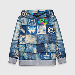 Детская толстовка Пэчворк с игровыми значками