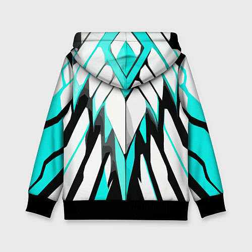 Детская толстовка Агрессивные чёрно-голубые полосы на белом фоне / 3D-Черный – фото 2