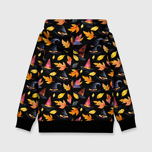 Детская толстовка Ведьмина шляпа - паттерн / 3D-Черный – фото 2