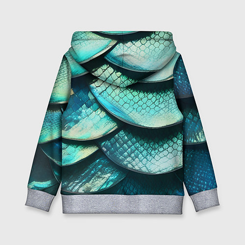 Детская толстовка Чешуя крупной рыбы / 3D-Меланж – фото 2