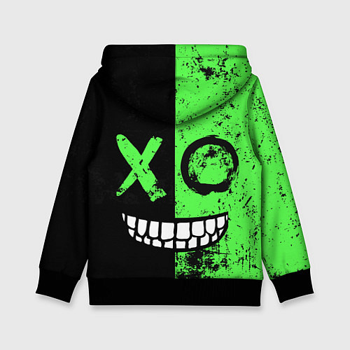 Детская толстовка Кислотный злобный смайлик / 3D-Черный – фото 2