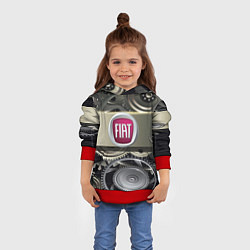 Толстовка-худи детская FIAT logo motors, цвет: 3D-красный — фото 2