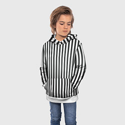 Толстовка-худи детская Полоски - Битлджус, цвет: 3D-белый — фото 2
