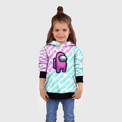 Толстовка-худи детская Among us pattern steel, цвет: 3D-черный — фото 2